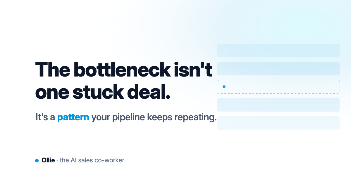 The bottleneck isn't one stuck deal. It's a pattern your pipeline keeps repeating.